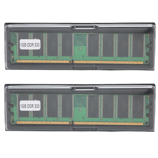 2 kpl muistimoduulit pöytätietokoneelle kaksisivuinen 16 sirua DDR 1 Gt 333MHZ PC-2700