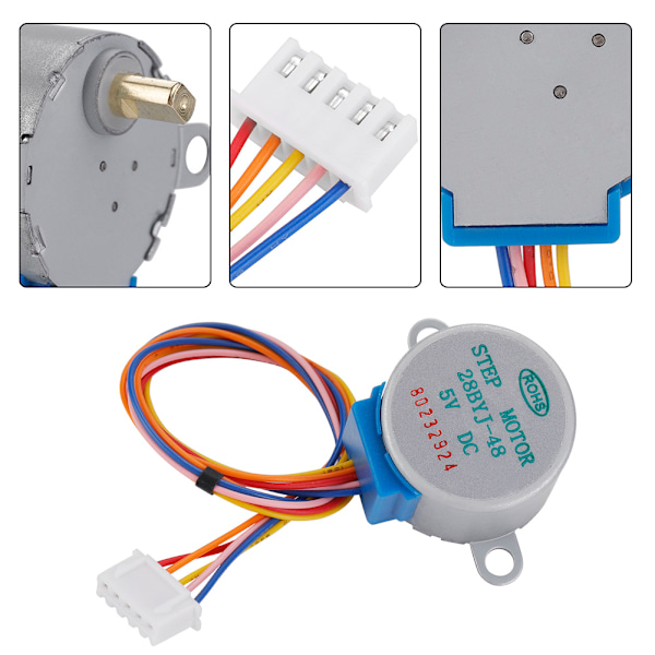 5 kpl/setti DC 5V 4-vaiheinen 5-johtiminen askelmoottori mikrovaihteistolla