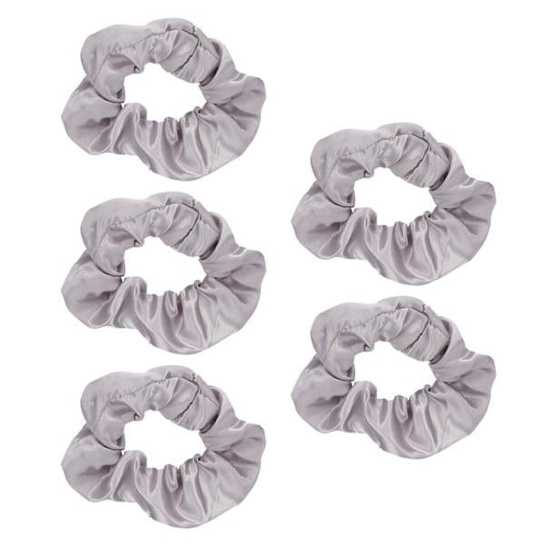 5 stk Lysende Scrunchies Lysende Grå Satin Elastisk Glow in The Dark Hår Scrunchy for Kvinner