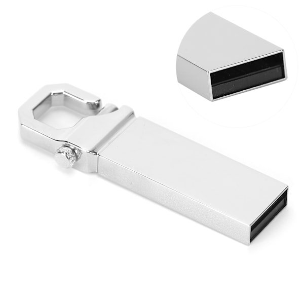 U Disk Memory Stick USB 2.0 Metal Mini Bærbar med Spændeform Computer Tilbehør Grå128G