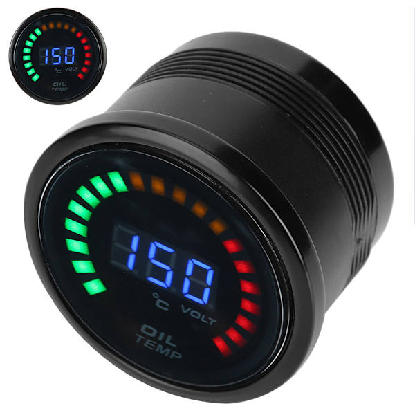 52mm digital oljetemperaturmätare LED Färg LCD Dispaly W/Sensor Harness Bilmätare