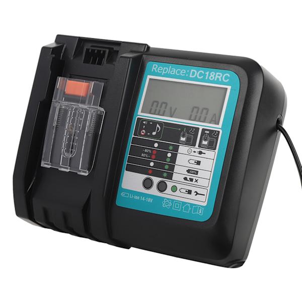 DC18RC Li-Ion batterilader med skærm til Makita 14,4-18V BL1815 BL1415 BL1460 (AU-stik 100-240V)