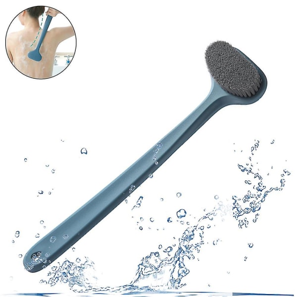 Bath Body Brush Dusj Ryggskrubber Langt håndtak - cellulitt og eksfoliering Blue