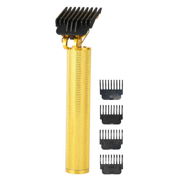 Elektrisk hårklipper Clipper Profesjonell hårklipper Skjæring Grooming Kit med 4 guidekam for menn gull