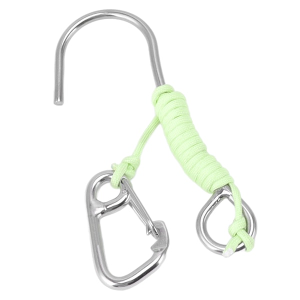 Dykke Enkeltkrok 316 Rustfritt Stål Anti-Tapt Revkrok med Lanyard Gløder i Mørket for Undervanns Dykking Grønn