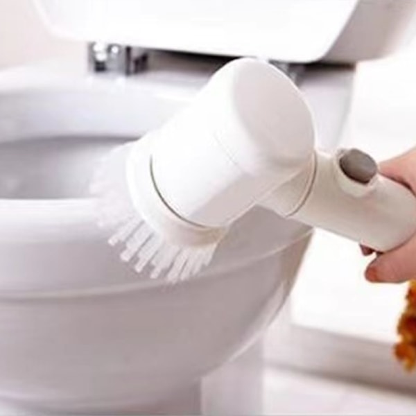 Elektrisk Spin Scrubber Multifunktionel håndholdt trådløs skrubbebørste med 3 rengøringshoveder til USB-opladning i hjemmet
