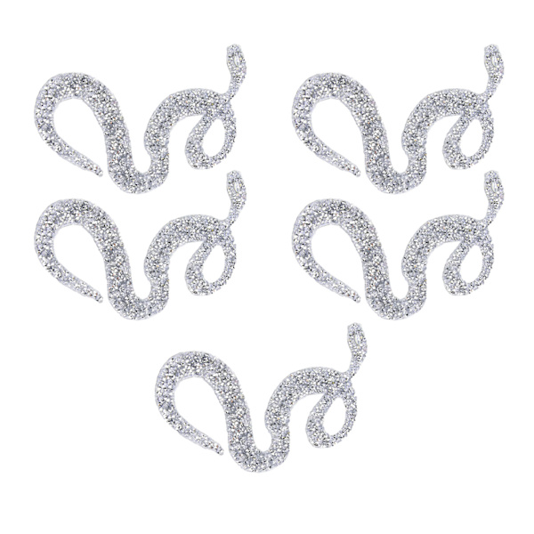 Slangeformet Strass Trim Bånd Mesh Wrap Rulle DIY Tøjtilbehør Applikation (sølv)