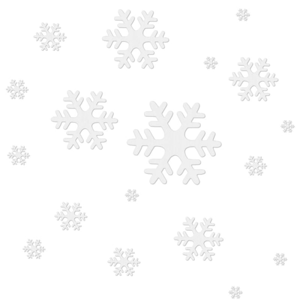 18 stk. Hvide snefnug Vinduesklamrer klistermærker Dekaler Ornamenter til jul Vinduesdekorationer Frosne temafest nytårsartikler, Model: Hvid