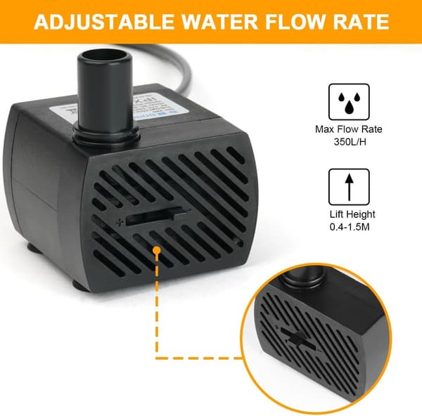 Dränkbar pump, ultratyst vattenpump med fontänpump 5w