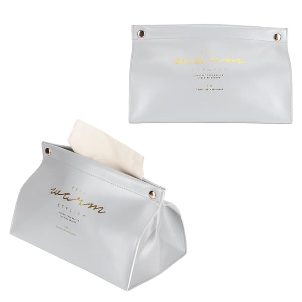 Tissue Box Holder Tissue Case PU Læder Serviet Papirpose Dispenser Hjem Bilindretning