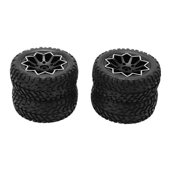 4 stk/sett 1/10 RC Bil Hjul Dekk Aluminium Legering Gummi Dekk for Tamiya TT01 Vei Racing Biler Svart