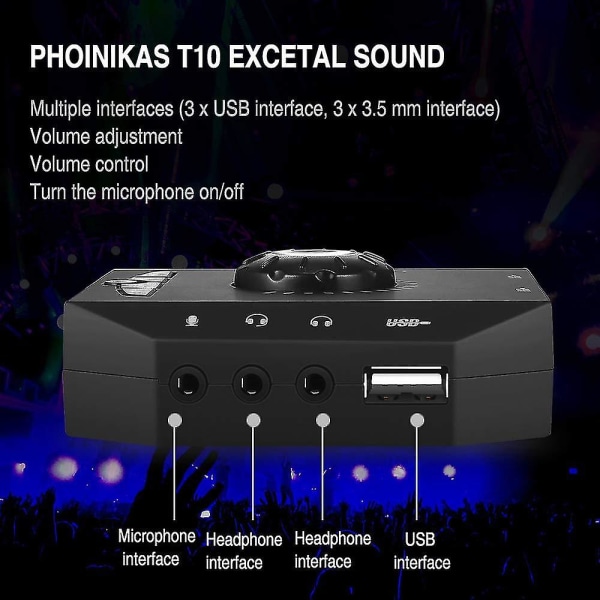 Externt ljudkort, Externt USB-ljudkort Stationär tietokone Notebook Ps4 External 7.1 Independent Audio Converter