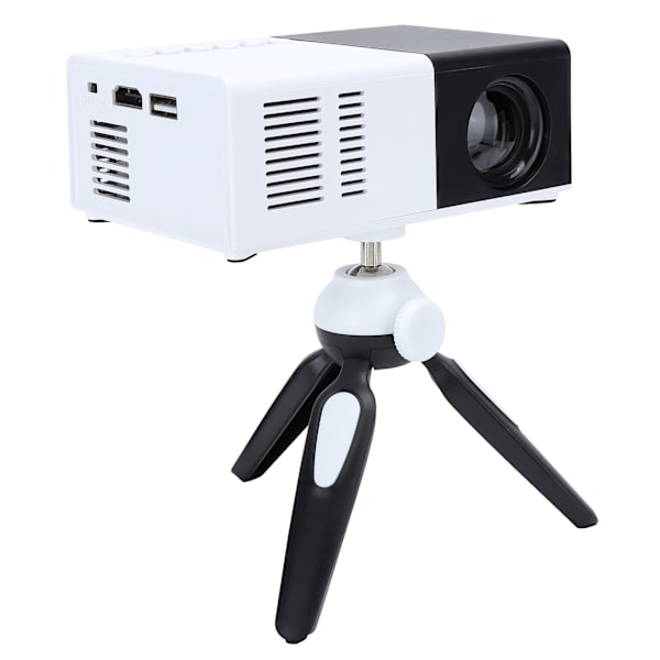 Minibærbare projektor Sort og hvid LED-projektionsmaskine med stativ 100‑240VAU-stik