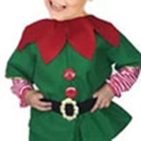 Børne Jule Elf Kostume Sæt Bælte Hat Elf Julekostumer til Drenge Piger Cosplay Performance