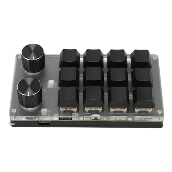 Mini Tangentbord med Knappdesign, Röd Switch, Dubbla Lägen, Plug and Play, Mekaniskt Programmerbart Tangentbord för Spel, Kontor, Media, 12 Tangenter med 2 Knoppar