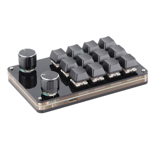 Rødt Bryter Makro Tastatur Plug and Play Ergonomisk Tilpassede Knapper USB Mini Tastatur for Desktop PC 12 Taster 2 Knapper