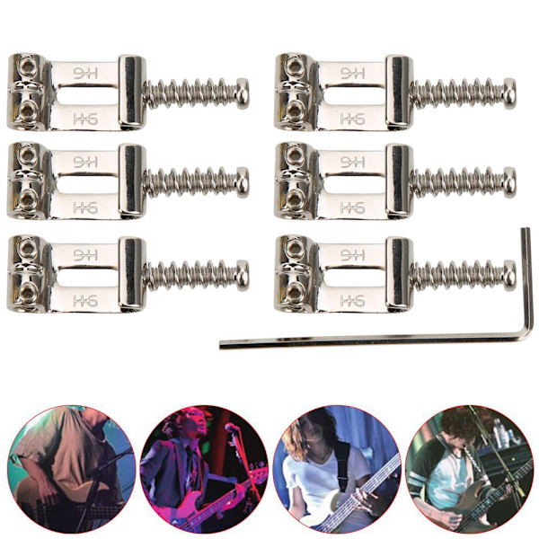 GAQ06 6 stk elektrisk gitarrsadel Kobber sinklegering sadel med rulledeler elektrisk gitar