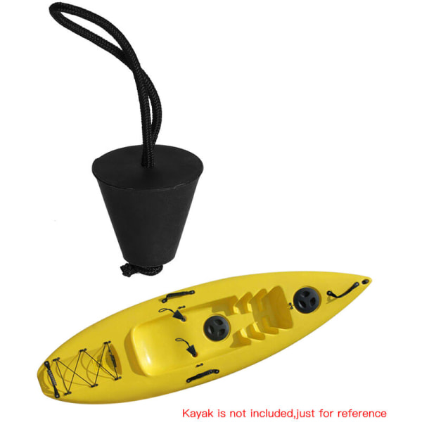 6kpl/8kpl Universal Kayak Sink Plug Kit Silikoni pesuallastulpat Tyhjennysaukkojen sulkutulppa kaulanauhalla, malli: musta 6kpl