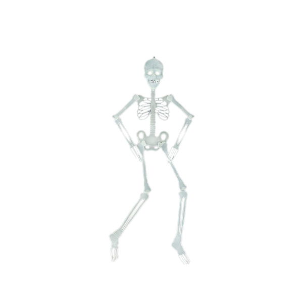 90 cm Halloween lysende skelet med fleksible led - Hængende skelet til udendørs - Skræmmende rekvisit
