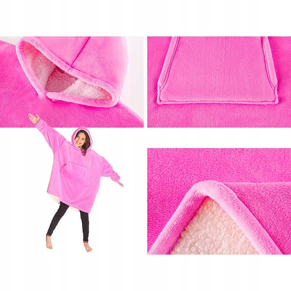 Slim Oversize 2-i-1 Teddy Rosa - Veerk Xxl