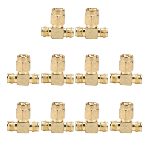 10 st SMA Tee Adapter Wide Bandwidth OFC Radio Frequency Adapter SMA Coax Connector för GPS-system