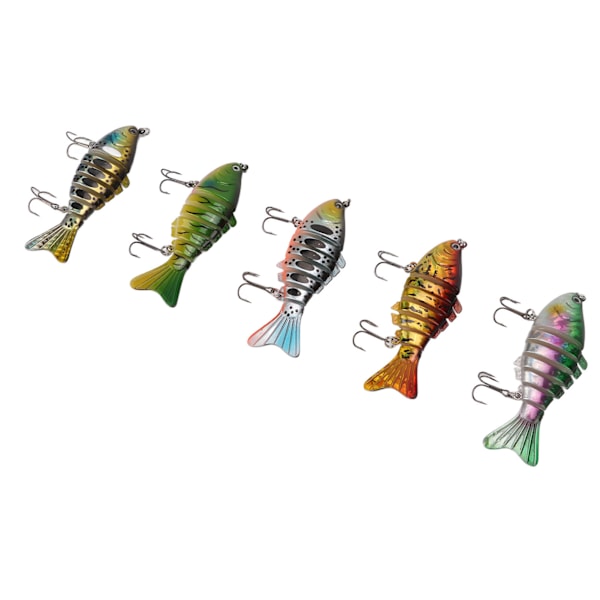 5 stk 15g 9,5 cm Multi-leddet Fiskeagn Bærbar Segment Realistisk Svømmeagn for Ferskvann Saltvann