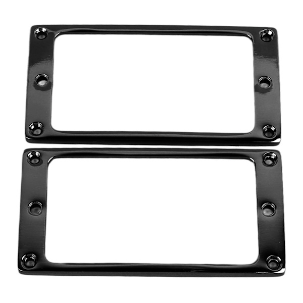 2 stk Elgitar Pickup Ram Sinklegering Flat Humbucker Pickup Monteringsring Deksel 4x4mm Svart