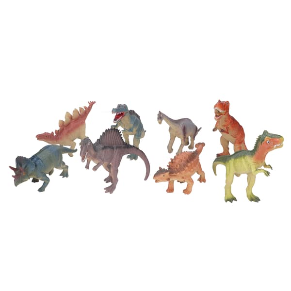 8 st Dinosaurie Simuleringsmodell PVC Pressande Hörbar Dinosaurieform Djurmodell för Barn