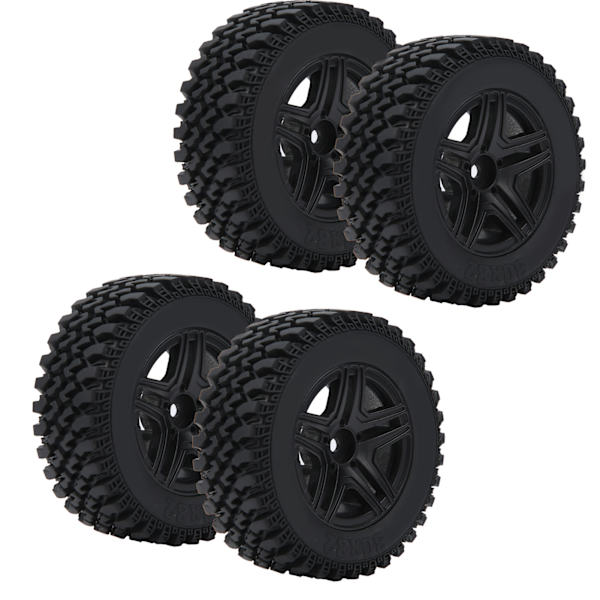 4st RC metallhjulnav med gummidäckset Passar för MN86K 1/12 RC biluppgraderingsdelar Svart