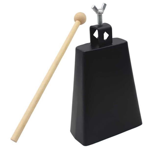 Percussion 6-tommer metal sort Cowbell Trommetilbehør med pind