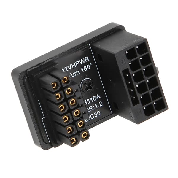 GPU PCIe-stik 600W 12V HPWR 16P til 16P Han til Hun 180 Grader GPU Strømadapterkort til Stationær Computer PH316 Sort