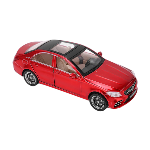 1/32 Metalliseos Valmistettu Leikkiauto Vetoauto Leikkiauto Äänellä ja Valolla Pojille ja Tytöille Lahja Punainen
