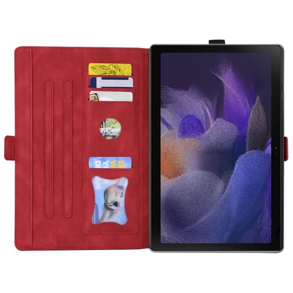 Samsung Galaxy Tab A9+ / A11+ Leather Case with Embossed Love Butterfly Röd