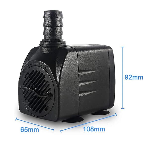 [NX] Dränkbar pump, fontänvattenpump med 4 sugkoppar, 3 munstycken EU Plug  45W