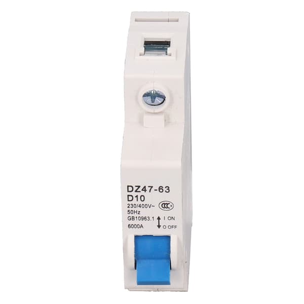 Mini effektbryter 1P 230V 400V Din Rail 10A 6000 Brytekapasitet Effektbryter