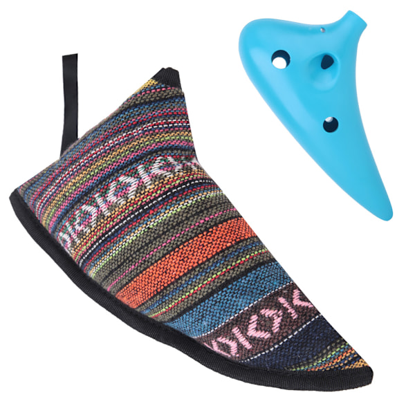 Liten Mini Vattentät Bärbar 12 Hål Ocarina Bärväska Ox Horn Form Förvaringsväskor
