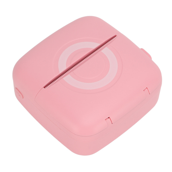 Mini termisk printer Bluetooth bærbar håndholdt klistermærkeskriver 200DPI USB opladning Lille smart fejlprinter lyserød
