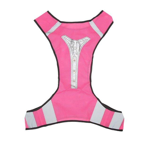 Sikkerhedsrefleksvest Justerbar åndbar sikkerhedsvest med burrelukning til løb Cykling Gåtur Udendørssport Pink