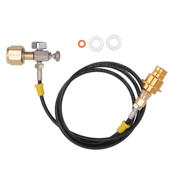 Soda Maker Adapter Slang Kit 1,5 m Sort Slange med Guld Hane Adapter Trykmåler W21.8 14 til DUO til Terra for Art