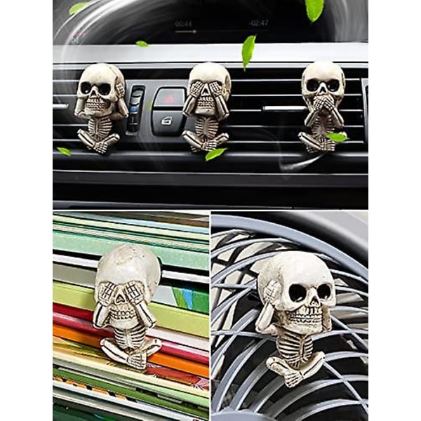 Presentset Skull Car Air Fresheners Vent Clips Diffusers, Skeleton Decor Car  Aromatherapy Diffuser, Goth Skull Biltillbehör Interiör Skull Christmas G  6f29