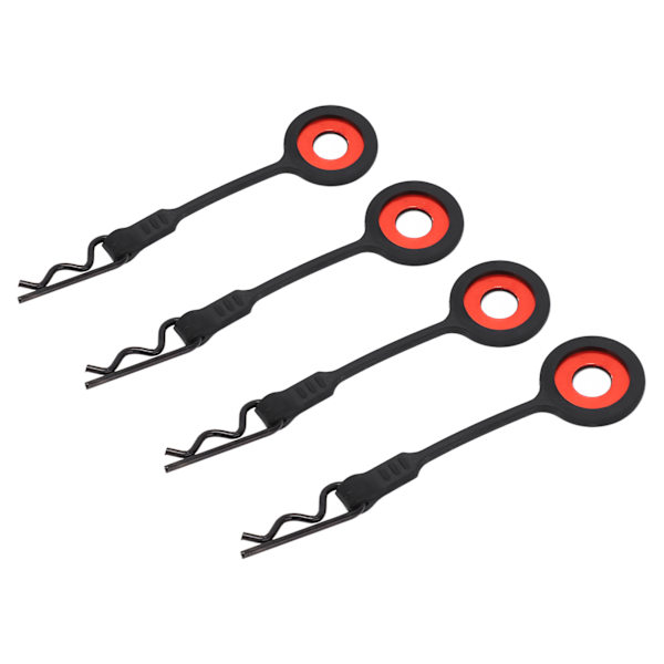 4st RC karossklämmor Pins RC bilskal kaross fasta klämmor Hållare Silikon Metall Universal för 1/10 modell bilsvart