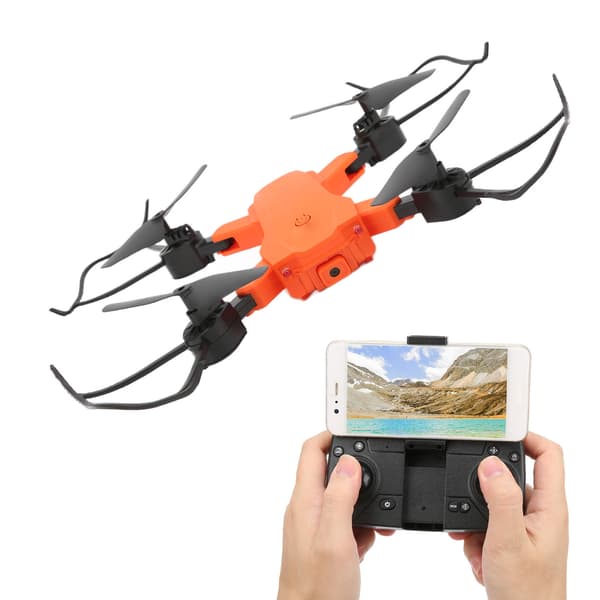 Minidrone til Børn 4K Dobbelt Kamera RC Quadcopter Foldbar Drone Legetøj Understøtter Headless Mode Orange