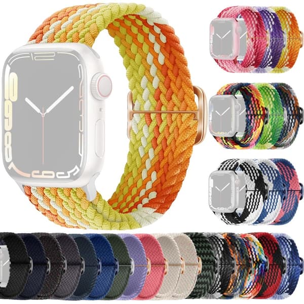 Flettet stofrem kompatibel med Apple Watch SE 40mm - Flere farver multifärg multicolor