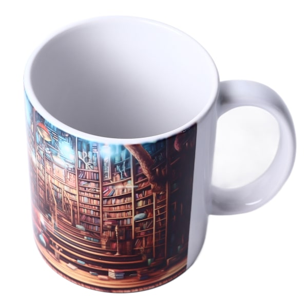 Kaffemugg 3D bokhylla mönster tekopp Värmebeständig keramisk mugg Multifunktionell Mark Cup för hem sovsal kontor typ 5