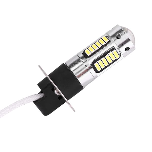【NX】Par H3 4014 hvit LED bilfrontlys Tåke DRL Pære DC 12V