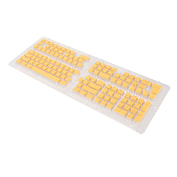 PBT Pudding Keycaps 129 nycklar Genomskinliga OEM-höjd Doubleshot Injection DIY Keycaps för mekaniska tangentbord Gul