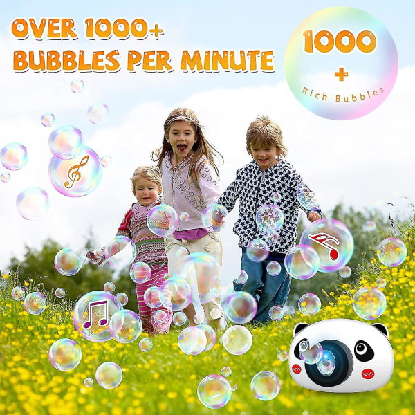 Boblemaskine til børn, automatisk bobleblæser bærbar boblemaskine, 1000+ bobler pr. minut
