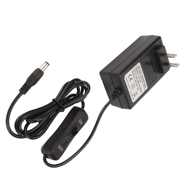 12V strømforsyning 20 cm nålskumskutter DC strømforsyningsadapter Pluggutstyr 100‑240V amerikansk kontakt 12V 3A 36W