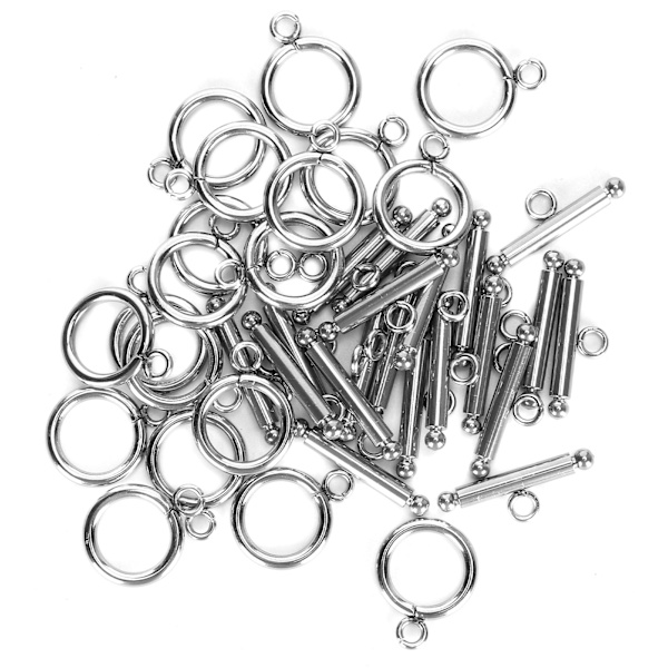 20 Set Armband Toggle Spännen Rostfritt stål OT Spänne Halsband Gör det själv Smycken Tillbehör