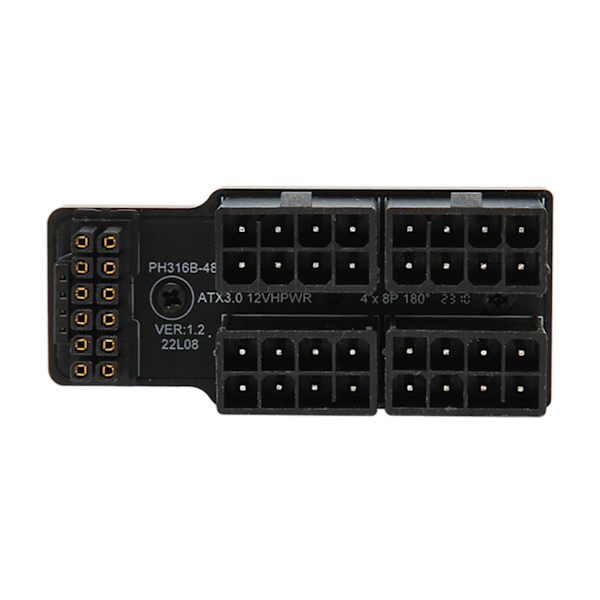 ATX 4 8P Vinklet Adapter 32P Til 16P 600W 12V HPWR Plug and Play Grafikkort Strømadapterkort til Skrivebordet Sort